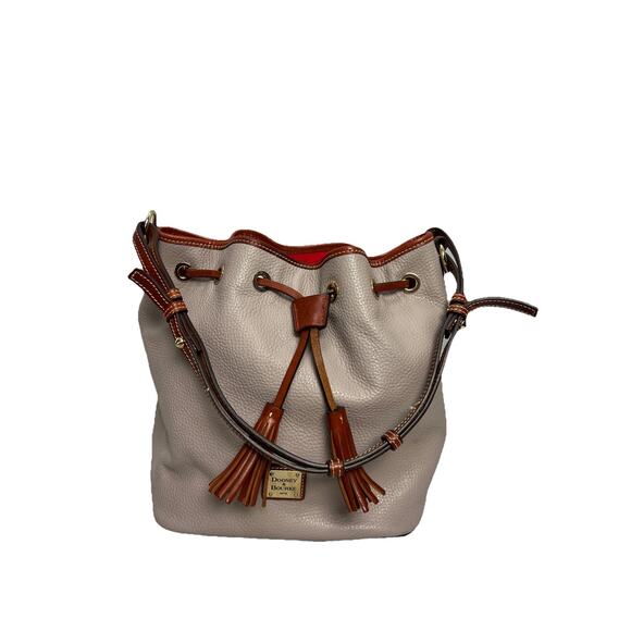 Dooney & Bourke Pebble Grain Aimee Bucket Bag Grey - Picture 1 of 16